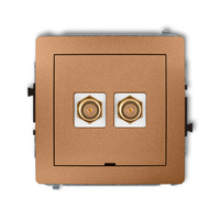 KARLIK DECO 8DGFBO-2.1 Gniazdo antenowe podwójne typu F (SAT) pozłacany