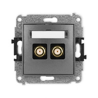 KARLIK MINI 11MGF-2.1 Gniazdo antenowe podwójne typu F (SAT) pozłacany