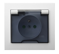 OSPEL KIER GPH-1WZP/00/d Gniazdo bryzgoszczelne z/u IP-44 z przesłonami