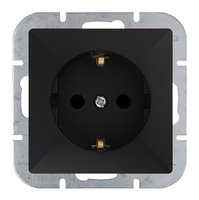 Gniazdo pojedyncze p/t 2P+Z Schuko Pearl, 16A, 250V, PT-17P, czarny