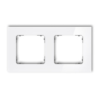 KARLIK ICON 0-28-IRSK-2 Ramka uniwersalna podwójna kwadratowa - efekt szkła (ramka: biała; spód: grafitowy mat)