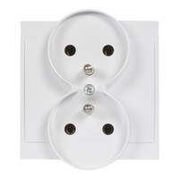Gniazdo podwójne p/t 2x2P+Z Luna, 16A, 250V, PT-6LR, biały
