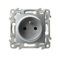 OSPEL SZAFIR GP-1ZZ/m/18 Gniazdo pojedyncze z uziemieniem srebro