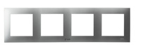 OSPEL SZAFIR RH-4Z/18 Ramka poczwórna do łączników IP-44 srebro