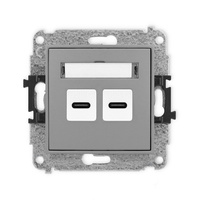 KARLIK MINI 27MGUSB-8  Gniazdo podwójne 2xUSB C-C