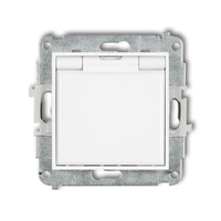 KARLIK MINI MGPB-1zp  Gniazdo bryzgoszczelne z uziemieniem 2P+Z (klapka biała