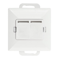 Płytka czołowa + 2xRJ45 Pearl, PC+ARJ45/P2, biały