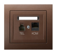 OSPEL KIER GPKT-W/K/52 Gniazdo komputerowo-telefoniczne RJ 45 kat. 5e, (8-stykowe) + RJ 11 (6-stykowe)