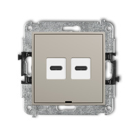 KARLIK MINI 60MCUSBBO-7 Mechanizm ładowarki USB podwójnej 2xUSB C, 20W max., bez pola opisowego
