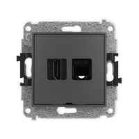 KARLIK MINI 28MGHKBO  Gniazdo pojedyńcze  HDMI 2.0 + gniazda komp. poj. 1xRJ45