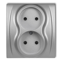 KARLIK LOGO 7LGP-2p Gniazdo podwójne bez uziemienia 2x2P (przesłony torów prądowych)