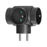 Rozgałęźnik 3x2P+Z, czarny