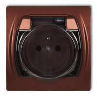 KARLIK LOGO 9LGPB-1zd Gniazdo bryzgoszczelne z uziemieniem 2P+Z (klapka dymna, bez przesłon torów prądowych)