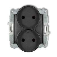 KARLIK MINI 11MGPR-2p  Gniazdo podwójne do ramki bez uziemienia 2x2P (przesłony torów prądowych)