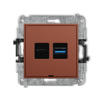 KARLIK MINI 63MCUSBBO-8 Mechanizm ładowarki USB podwójnej USB C + USB A, 20W max., bez pola opisowego