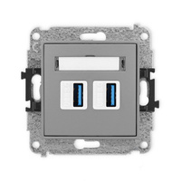 KARLIK ICON 27IGUSB-6  Gniazdo podwójne 2xUSB A-A 3.0