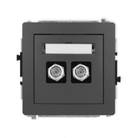 KARLIK DECO 28DGF-2  Gniazdo antenowe podwójne typu F (SAT) niklowany