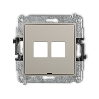 KARLIK ICON 60IGMBO-2P Mechanizm gniazda multimedialnego podwójnego bez modułu, bez pola opisowego (standard Keystone)