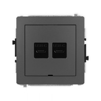 KARLIK DECO 28DGUSBBO-8  Gniazdo podwójne 2xUSB C-C