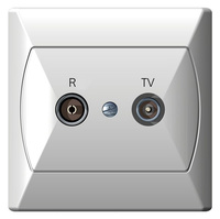 OSPEL AKCENT GPA-16AP/00 Gniazdo RTV przelotowe 16-dB biały