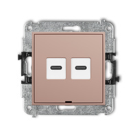 KARLIK MINI 62MGUSBBO-8 Mechanizm gniazda podwójnego 2xUSB C-C, bez pola opisowego