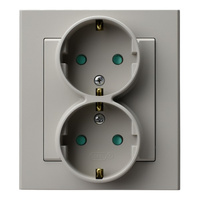 OSPEL SONATA GP-2RSP/82 Gniazdo podwójne schuko z przesłonami torów