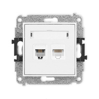 KARLIK ICON IGTK  Gniazdo telefoniczne pojedyńcze  1xRJ11 + komputerowego pojedynczego 1xRJ45