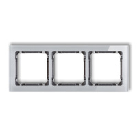 KARLIK DECO 15-11-DRS-3 Ramka uniwersalna potrójna - efekt szkła (ramka: szara; spód: grafitowy)