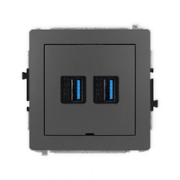 KARLIK DECO 28DGUSBBO-6  Gniazdo podwójne 2xUSB A-A 3.0