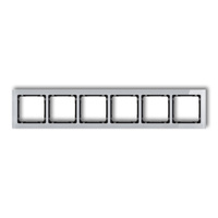 KARLIK DECO 15-12-DRS-6 Ramka uniwersalna sześciokrotna - efekt szkła (ramka: szara; spód: czarny)