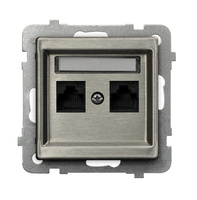 SONATA STAL INOX GPK-2RM/K/m/37 Gniazdo komputerowe podwójne, kat. 5e MMC