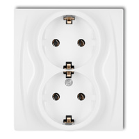 KARLIK LOGO LGP-2s Gniazdo podwójne z uziemieniem SCHUKO 2x(2P+Z) (bez przesłon torów prądowych)