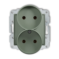 KARLIK MINI 61MGPR-2 Mechanizm gniazda podwójnego do ramki bez uziemienia 2x2P (bez przesłon torów prądowych)
