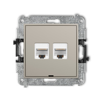 KARLIK ICON 60IGKBO-8 Mechanizm gniazda komputerowego podwójnego 2xRJ45, kat. 6A, 8-stykowy, bez pola opisowego