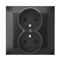 OSPEL IMPRESJA GP-2YZ/50 Gniazdo podwójne z uziemieniem kompletne