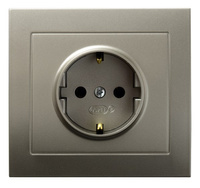 OSPEL KIER GP-1WS/45 Gniazdo pojedyncze z uziemieniem schuko satyna