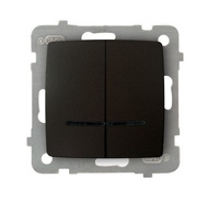 OSPEL KARO ŁP-2SS/m/40 Łącznik dwugrupowy świecznikowy podświetlany