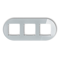 KARLIK ICON 15-0-IRSO-3 Ramka uniwersalna potrójna okrągła - efekt szkła (ramka: szara; spód: biały)