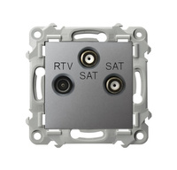 OSPEL SZAFIR GPA-Z2S/m/70 Gniazdo RTV-SAT z dwoma wyjściami SAT szary