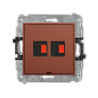 KARLIK MINI 63MGGBO-2 Mechanizm gniazda głośnikowego podwójnego, bez pola opisowego