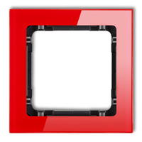 KARLIK DECO 17-12-DRS-1 Ramka uniwersalna pojedyncza - efekt szkła (ramka: czerwona; spód: czarny)