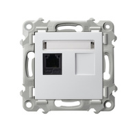 OSPEL SZAFIR GPT-1Z/m/00 Gniazdo telefoniczne pojedyncze biały