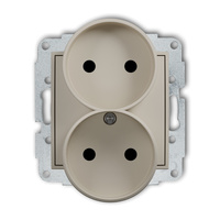 KARLIK ICON 60IGPR-2p Mechanizm gniazda podwójnego do ramki bez uziemienia 2x2P (przesłony torów prądowych)