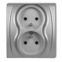 KARLIK LOGO 7LGP-2zp Gniazdo podwójne z uziemieniem 2x(2P+Z) (przesłony torów prądowych)