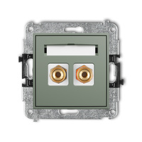 KARLIK MINI 61MGG-4 Mechanizm gniazda głośnikowego pojedynczego (typu banan - czerwony i czarny, pozłacany, 4 mm2, skręcany)