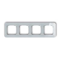 KARLIK ICON 15-28-IRSZ-4 Ramka uniwersalna poczwórna zaokrąglona - efekt szkła (ramka: szara; spód: grafitowy mat)