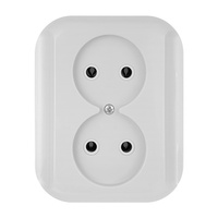 Gniazdo podwójne p/t 2x2p 16A, 250V, TOPAZ, biały