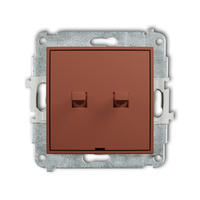 KARLIK ICON 63IWPUS-10.21 Mechanizm łącznika jednobiegunowego ze schodowym w stylu amerykańskim (dwa klawisze bez piktogramów, osobne zasilanie)