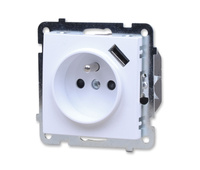 Ospel as gp-1gzpusb/m/00 gniazdo pojedyncze z uziemieniem + usb