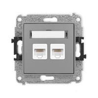 KARLIK MINI 27MGK-2  Gniazdo komputerowe podwójne 2xRJ45